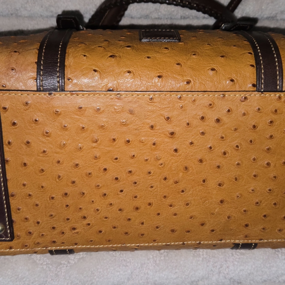 Tan and Dark Brown Shoulder Bag - Classic Structured Tote - Picture 7 of 7